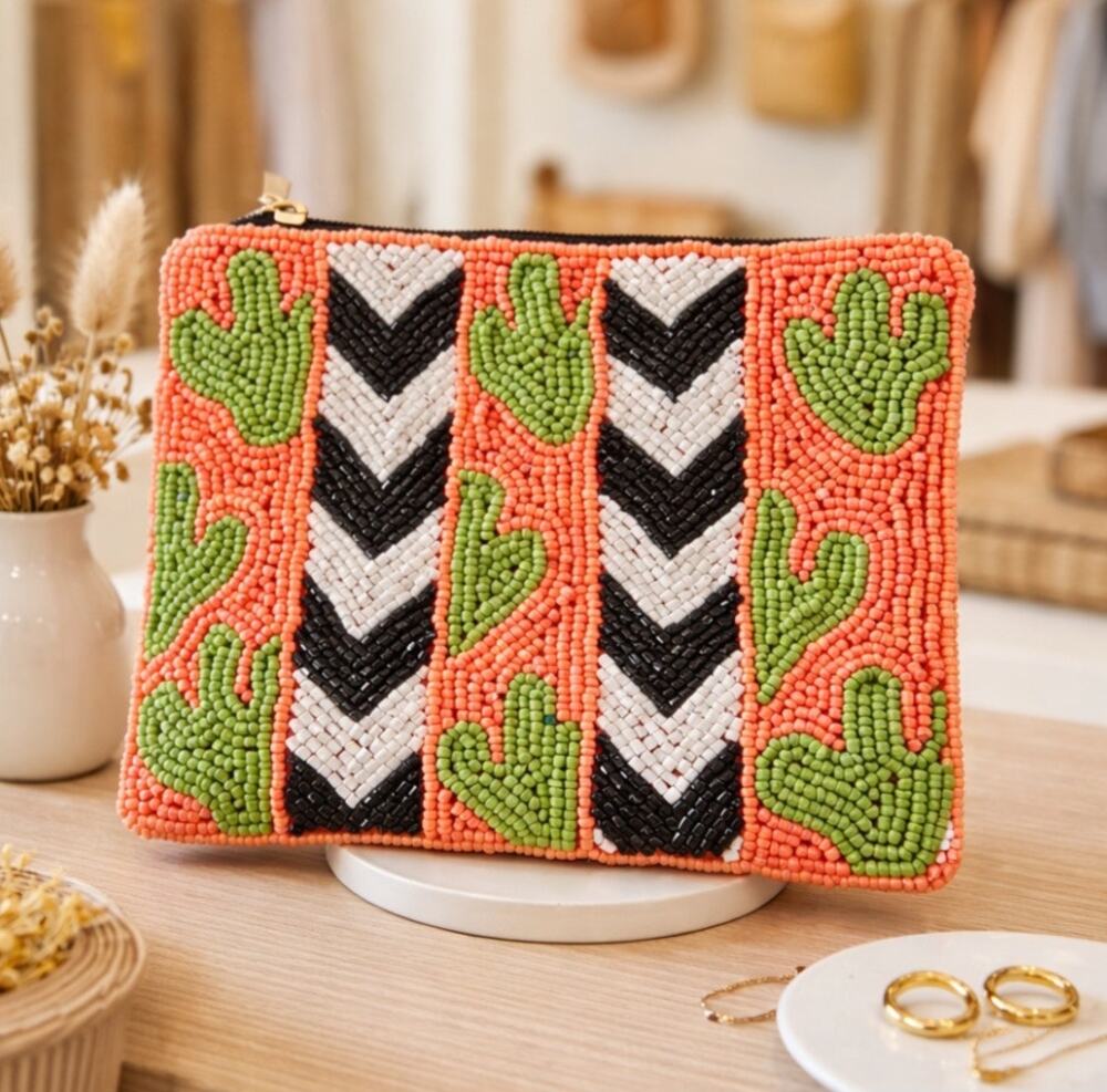 Kay Lee Catcus Mellon Striped Coin Purse New